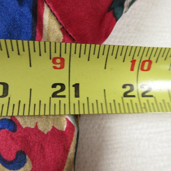 Vintage Robert Stock Red Pink Blue Printed Silk Pajama Top Size S Button Down - Picture 7 of 10